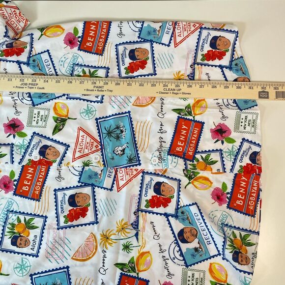 NY METS Stadium Promo Graphic Print Hawaiian Shirt XL Short Sleeve Tropical Post - Picture 6 of 7